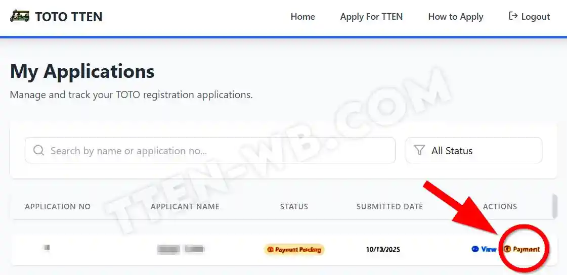 TOTO TTEN Apply Payment 2026