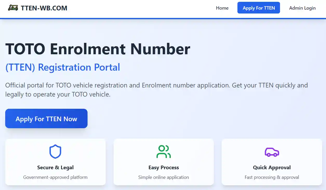 TOTO Enrolment Number (TTEN) Registration Portal 2026
