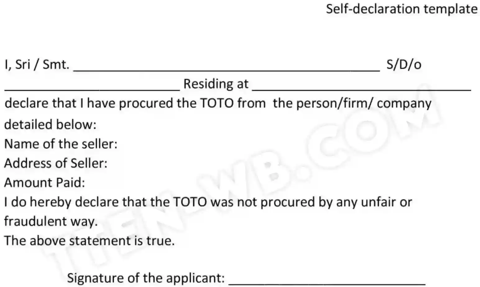 TOTO Enrolment Number Registration Self-Declaration PDF 2026